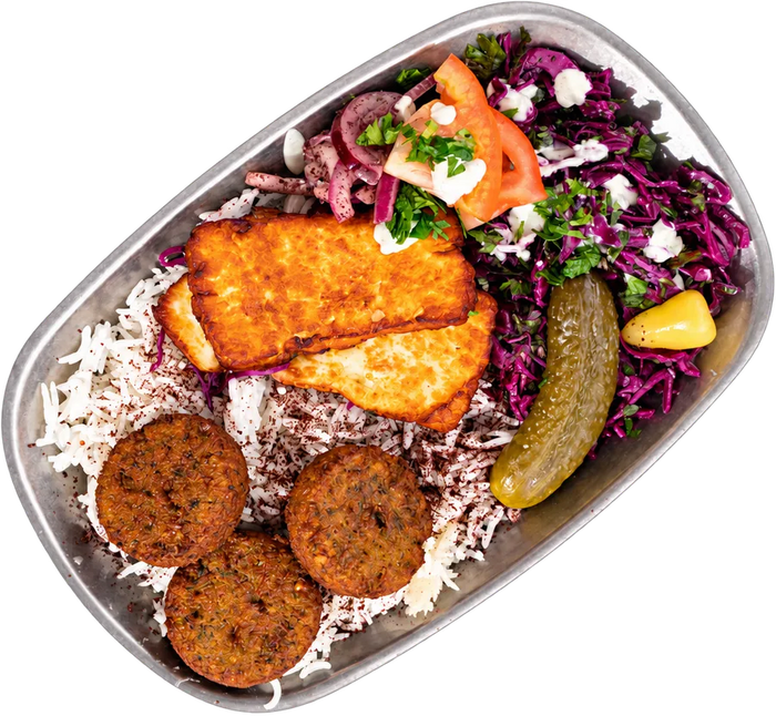 Falafel m. halloumi – Platters hos Kubideh, Nørrebro