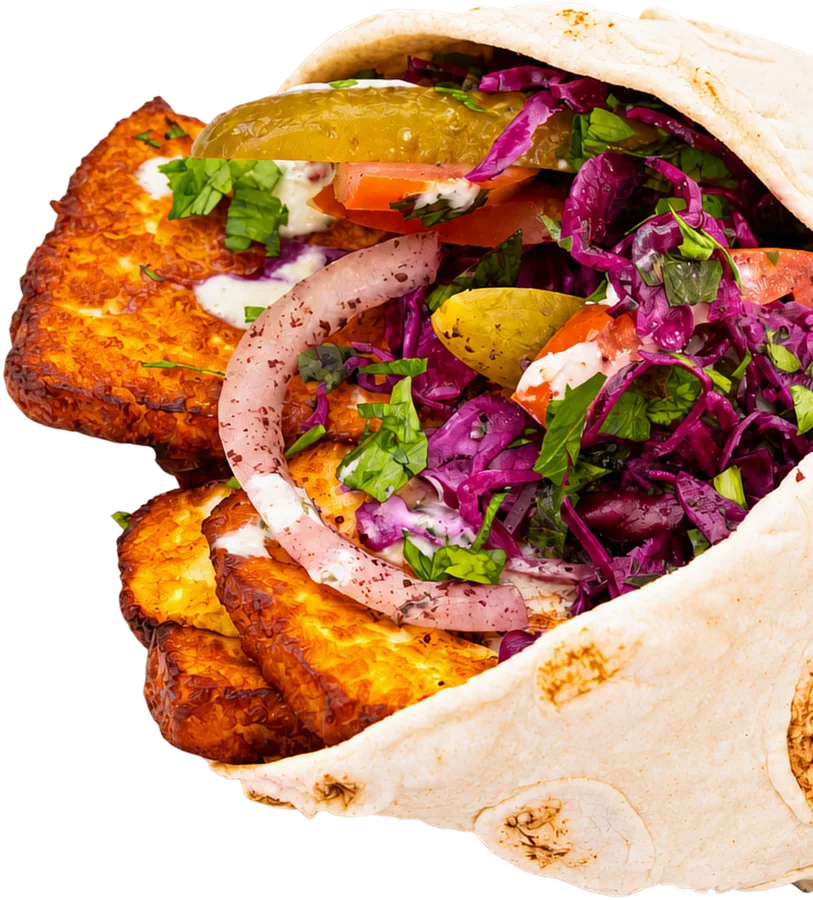 Halloumi roll med grillet halloumi og rødkål – Kubideh, Nørrebro